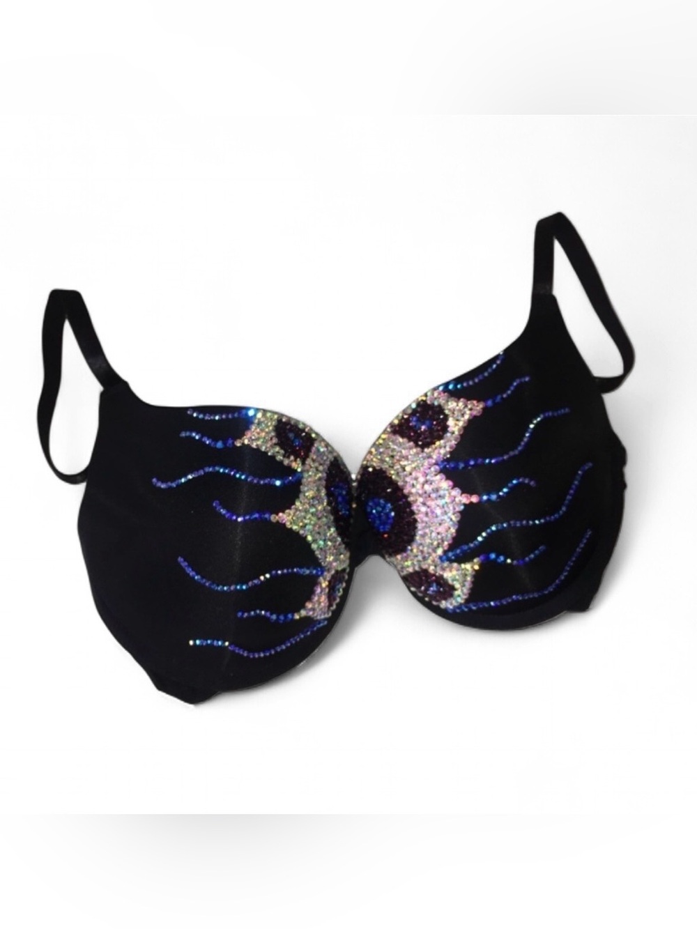 42B Peacock Design Rhinestone Glam Bling Bra Top